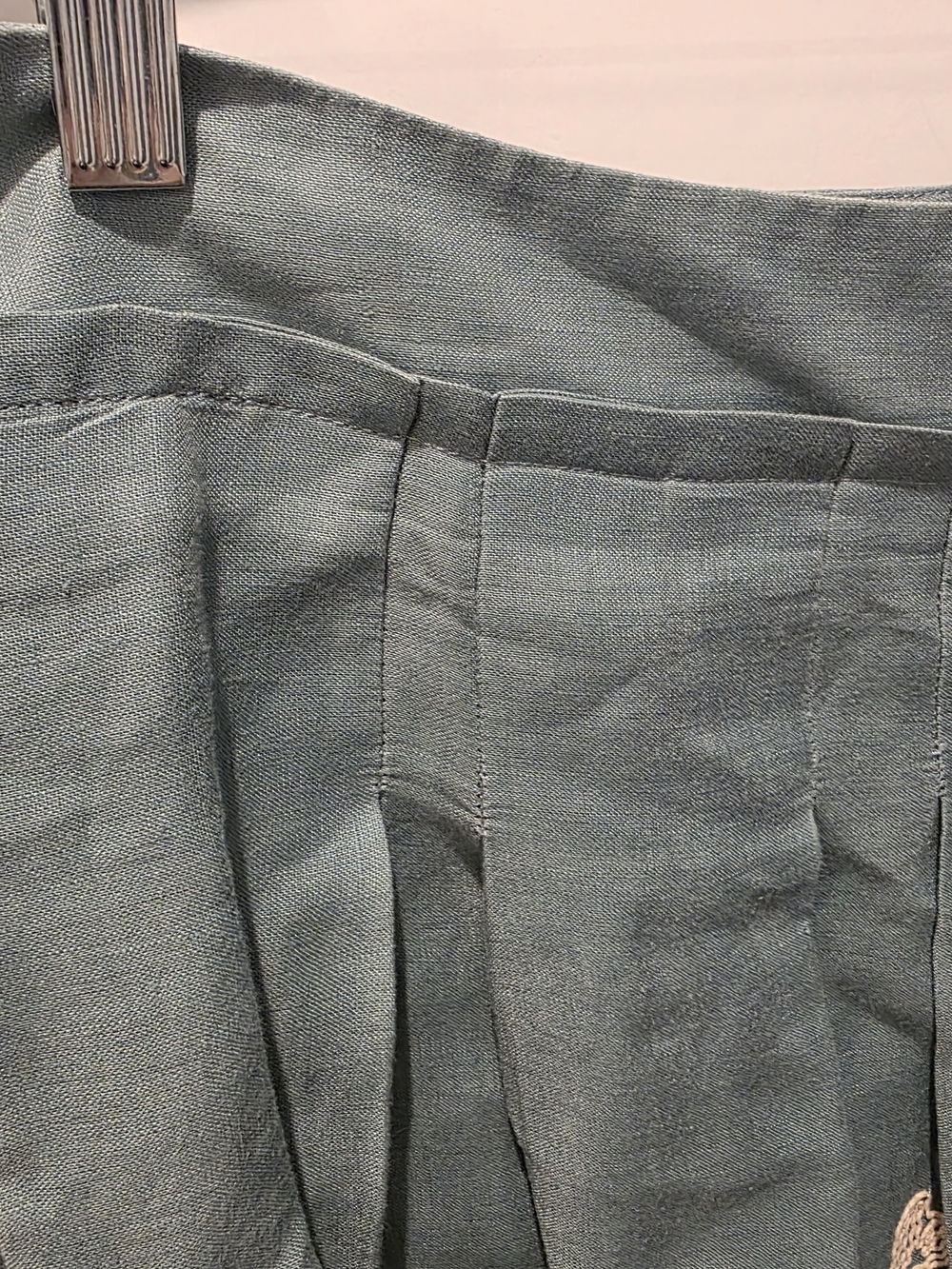 Talbots Women's Pleated Teal 100% Linen Embroidered Floral Skirt A line Size 8 - Picture 2 of 7